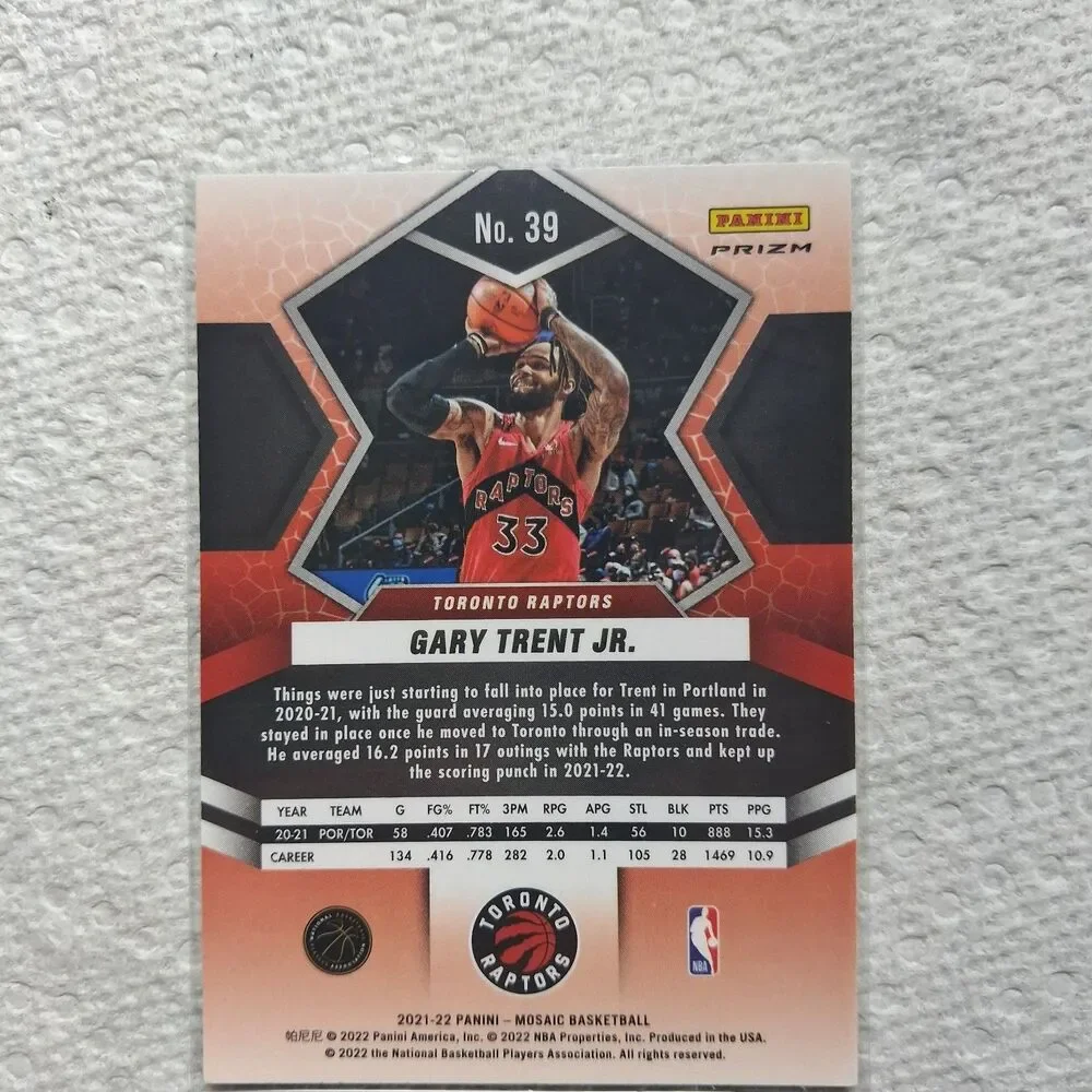 2021-22 Panini Mosaic - Gary Trent Jr. #39 Green Mosaic Prizm